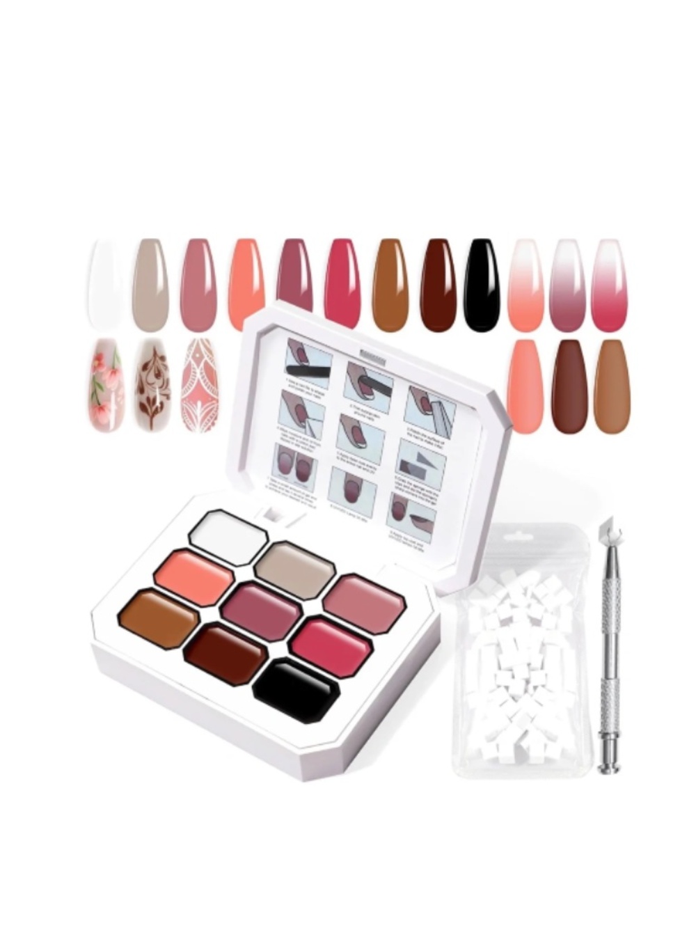 9 Color Ombre Nail Palette Case